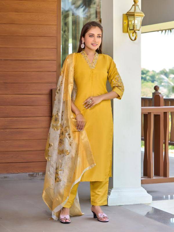 Aanchi pankhi yellow indian kurtis
