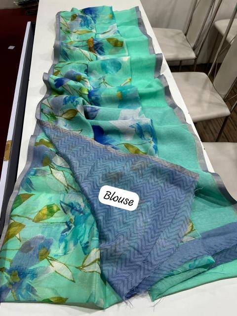 Handloom linen floral digital print Saree wholesaler in Kolkata