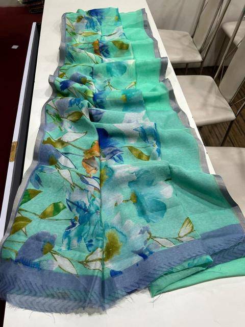 Handloom linen floral digital print Saree wholesaler in Kolkata