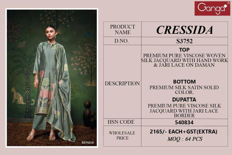 Ganga cressida 3752 Best dress material shop in Delhi