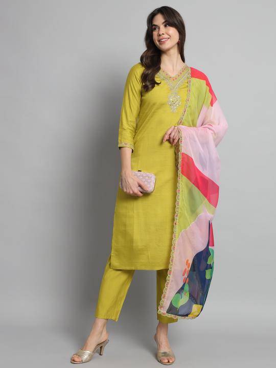 NK 440 lemon yellow reyon indian latest kurti design