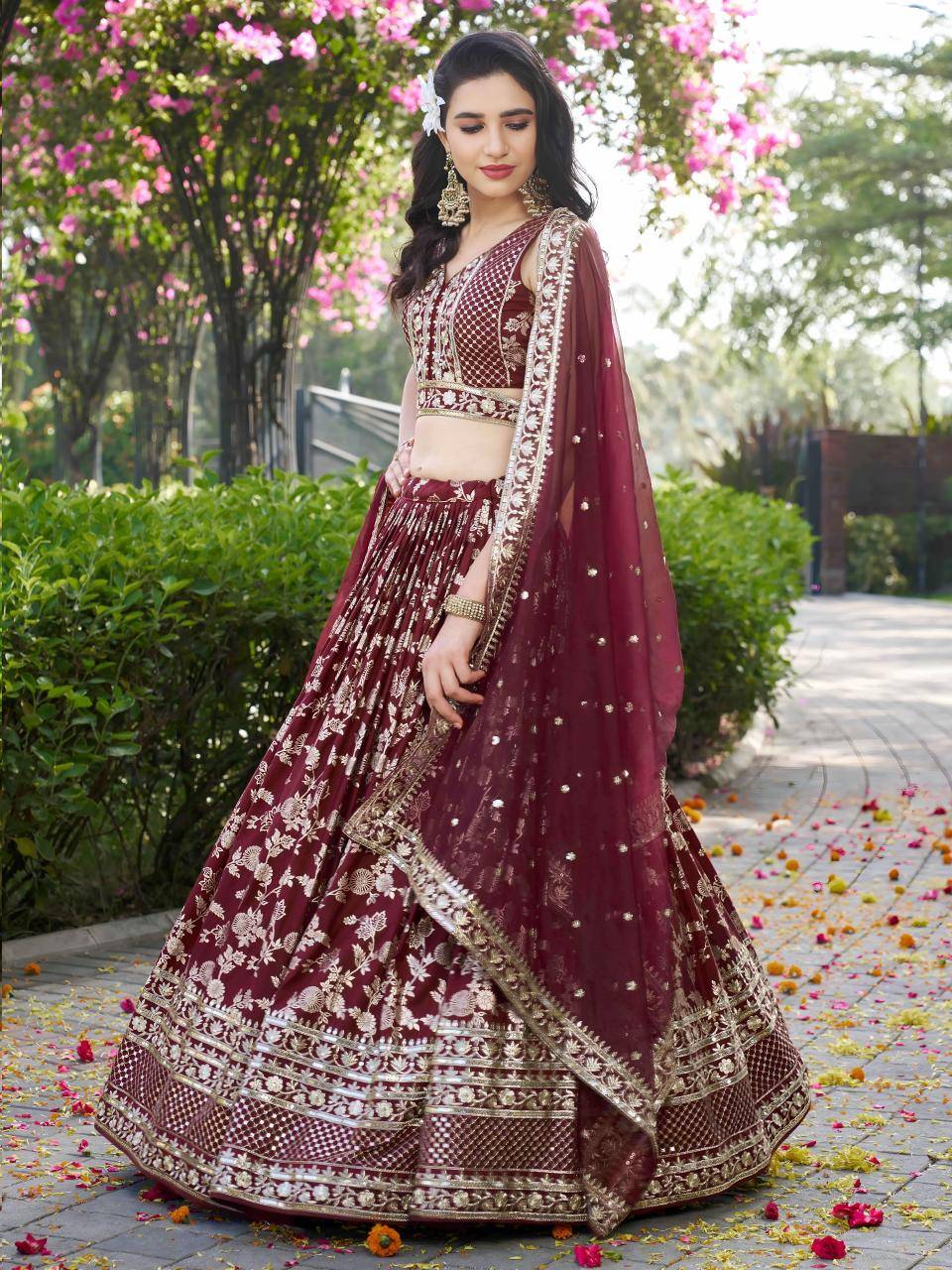 Zeel Clothing Dola Silk Jacquard surat lehenga wholesale market