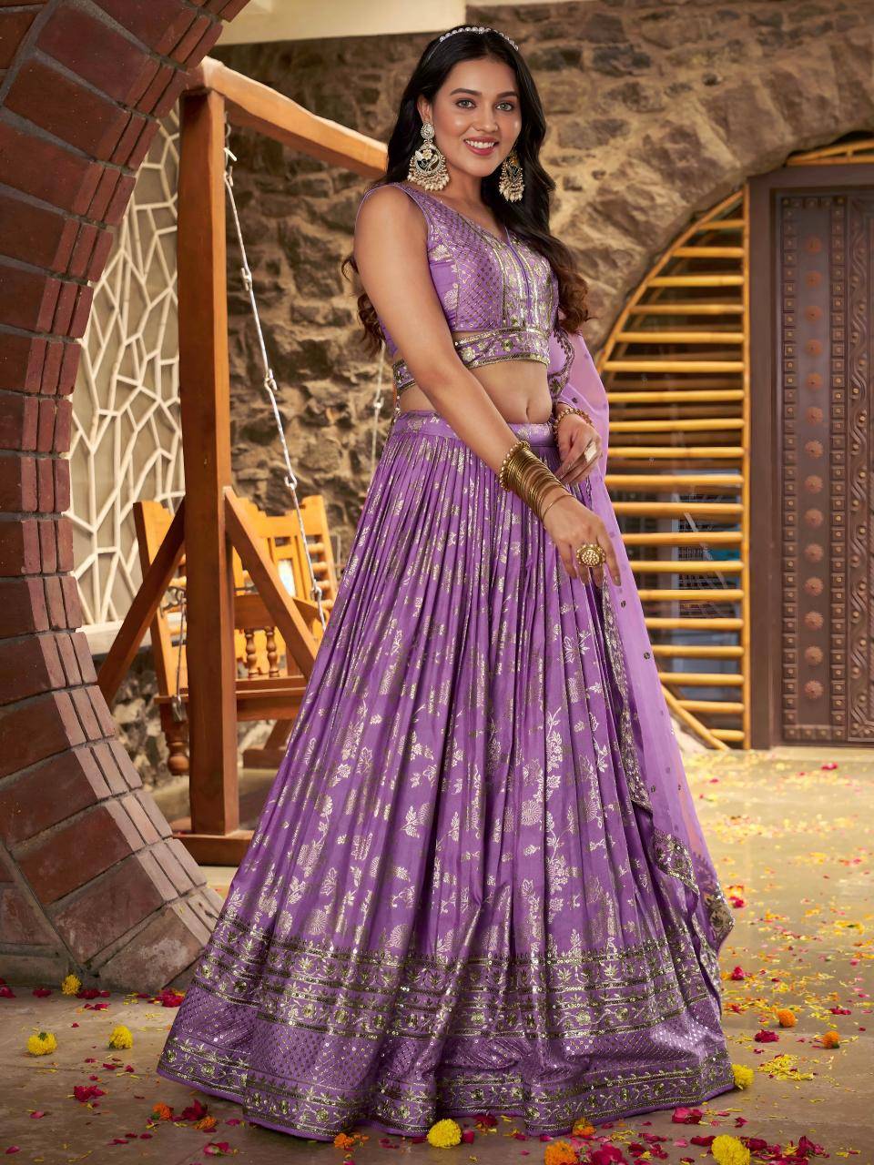 Zeel Clothing Dola Silk Jacquard surat lehenga wholesale market