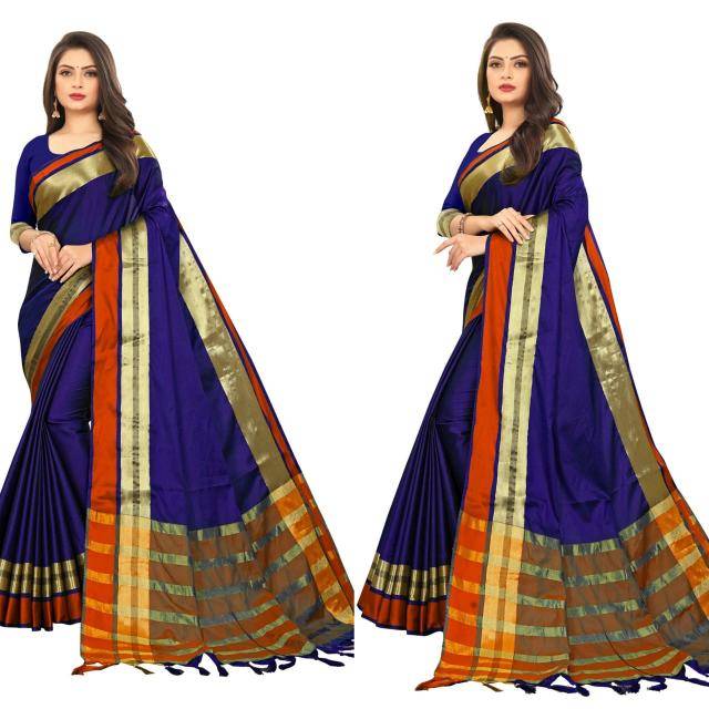 GC aura cotton silk zari pallu Wholesale saree market in Surat