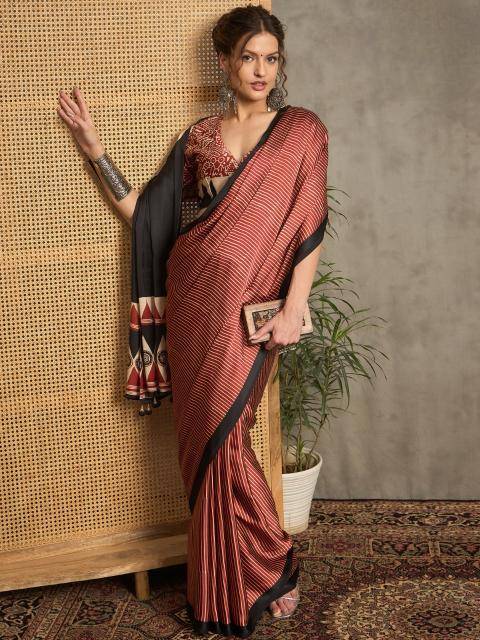 Shorya noor e ajrakh gajji printed Wholesale saree manufacturers in India