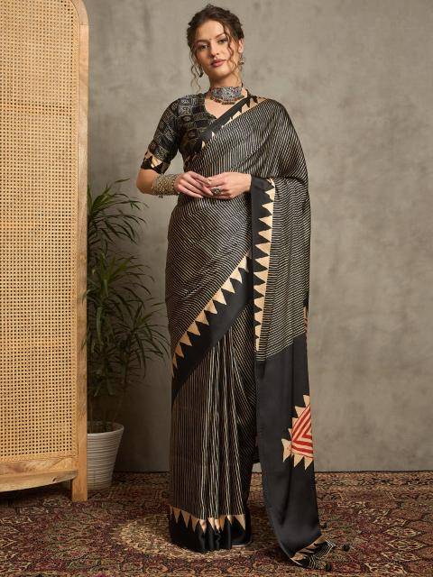 Shorya noor e ajrakh gajji printed Wholesale saree manufacturers in India