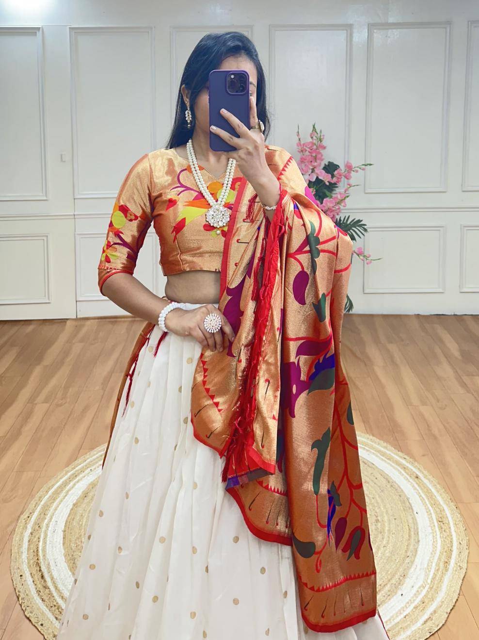 kanta bai Jacquard Silk crop top lehenga wholesale