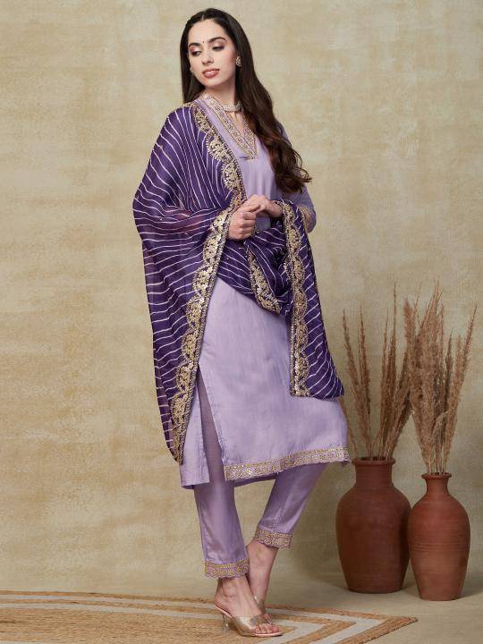 Bitto lite purple viscose silk indian kurti