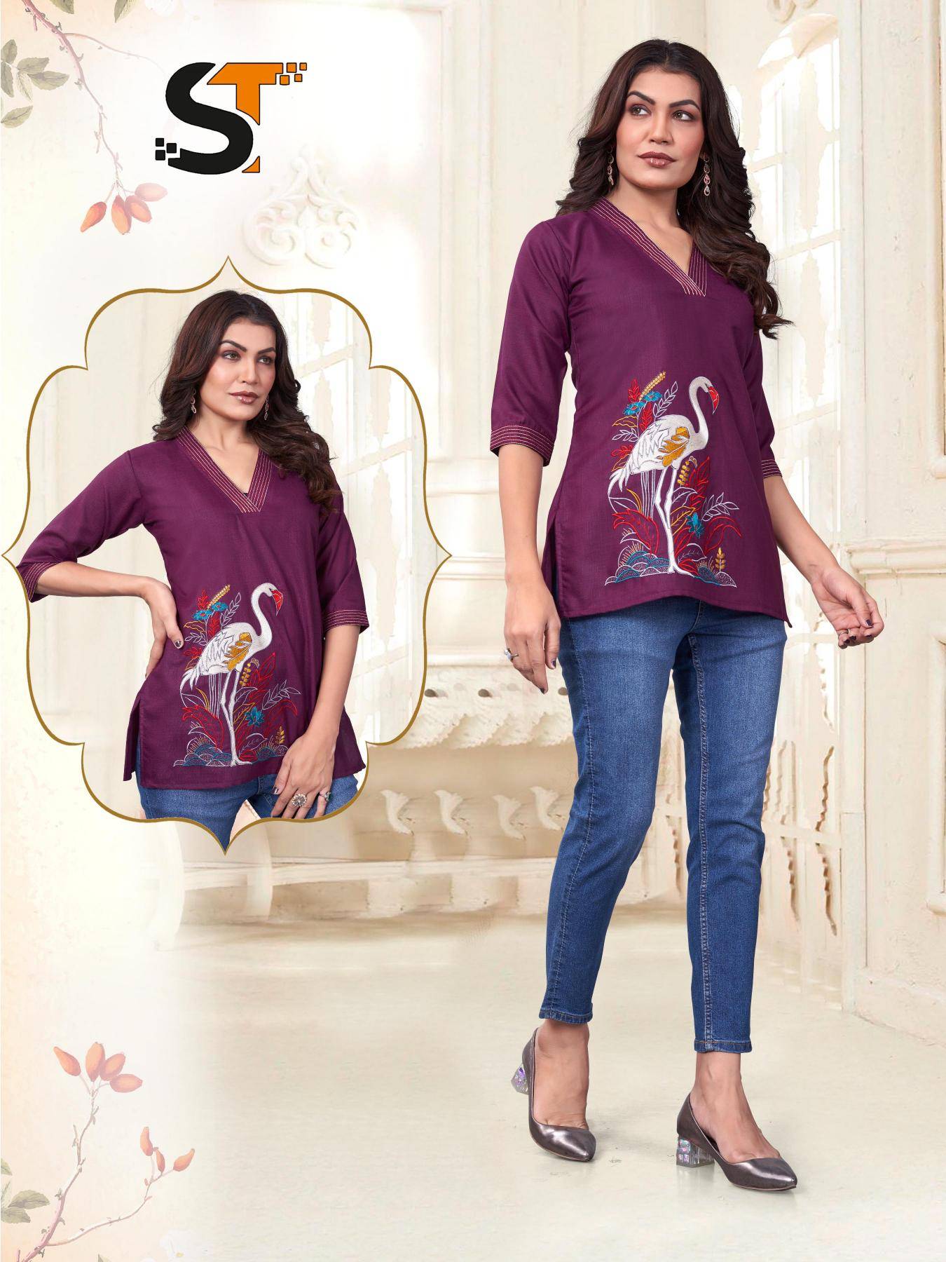 Shree salasar cotton top indian chikan kurtis