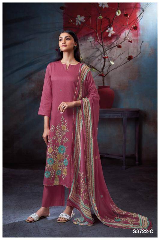 Ganga swaalina 3722 Indian dress material wholesale