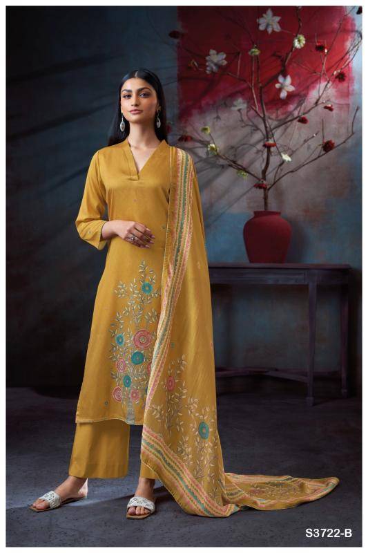 Ganga swaalina 3722 Indian dress material wholesale