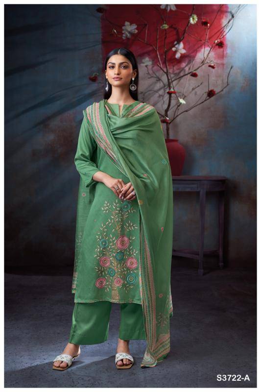 Ganga swaalina 3722 Indian dress material wholesale