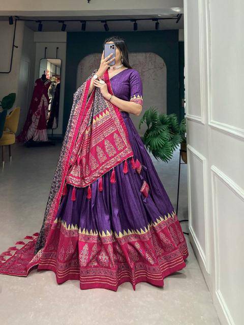 AJRAKH Tussar Silk bridal lehenga wholesale suppliers