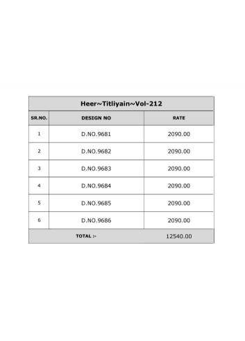 Kimora heer titaliya vol-212 Dress material combo pack wholesale