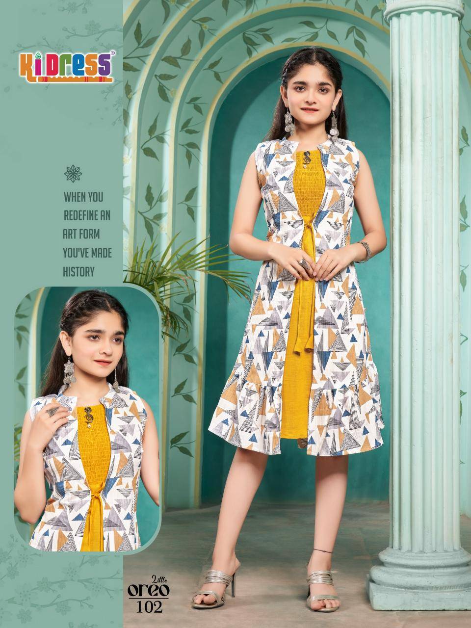 Aanchi little oreo indian kurti with jeans