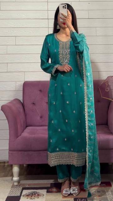 Sahiba AC-7028 pure chinon straight Online Kurti store in India