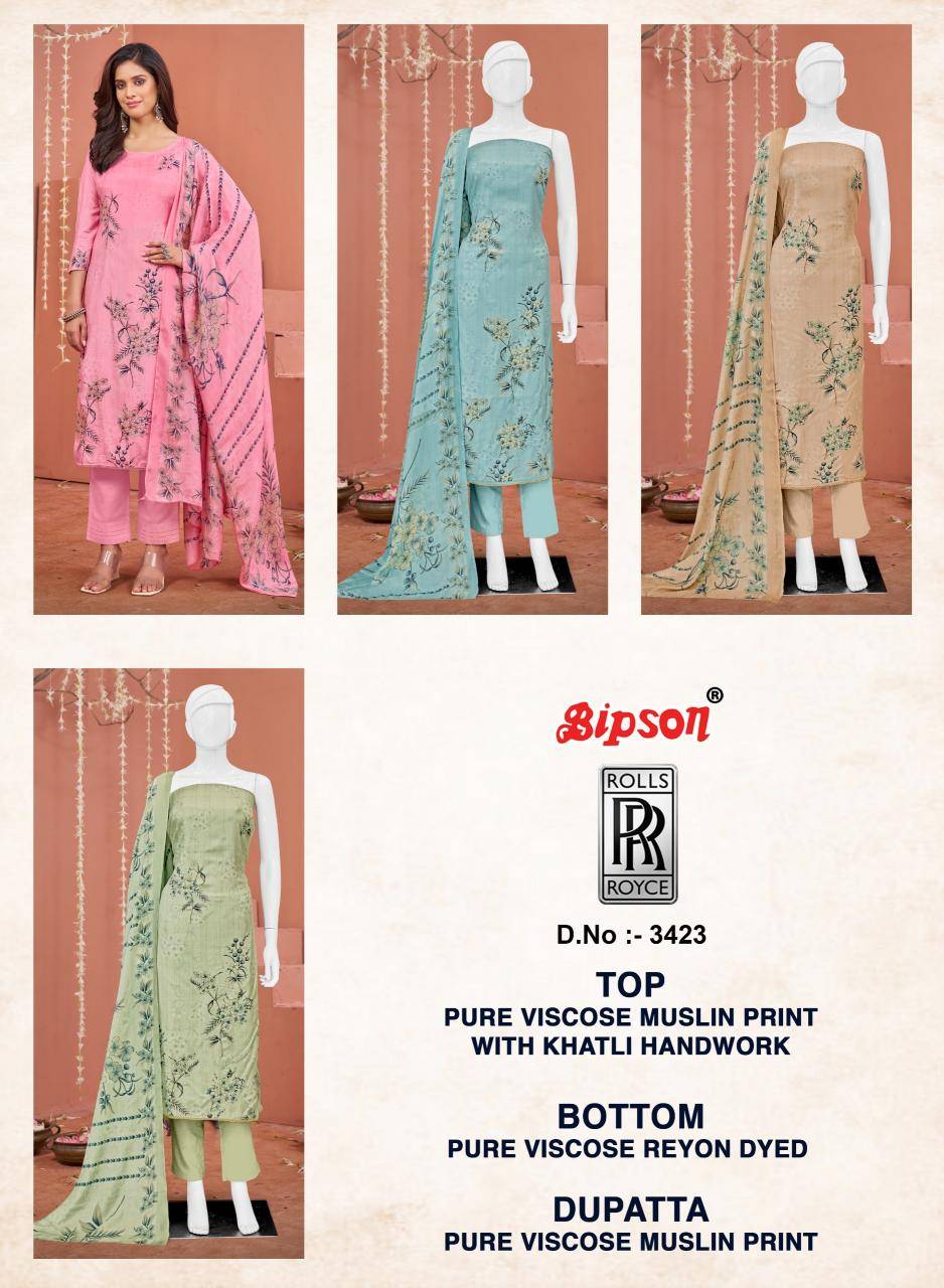 Bipson prints rolls royce 3423 Bulk dress material suppliers in India