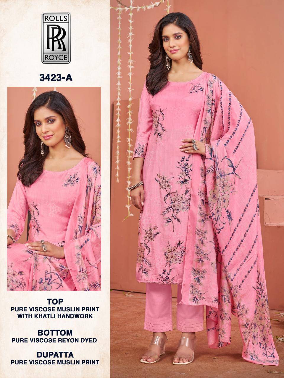 Bipson prints rolls royce 3423 Bulk dress material suppliers in India