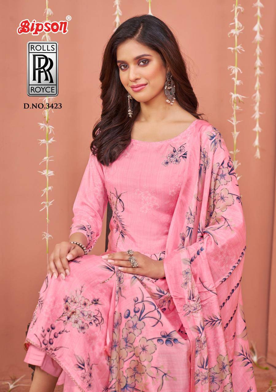 Bipson prints rolls royce 3423 Bulk dress material suppliers in India