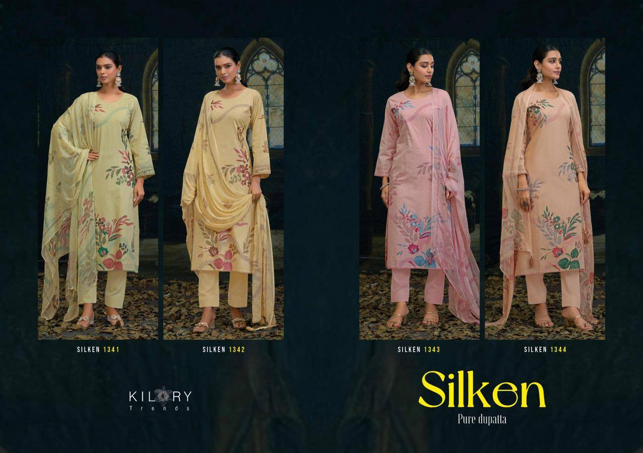 Kilory trends silken Unstitched dress material online shopping