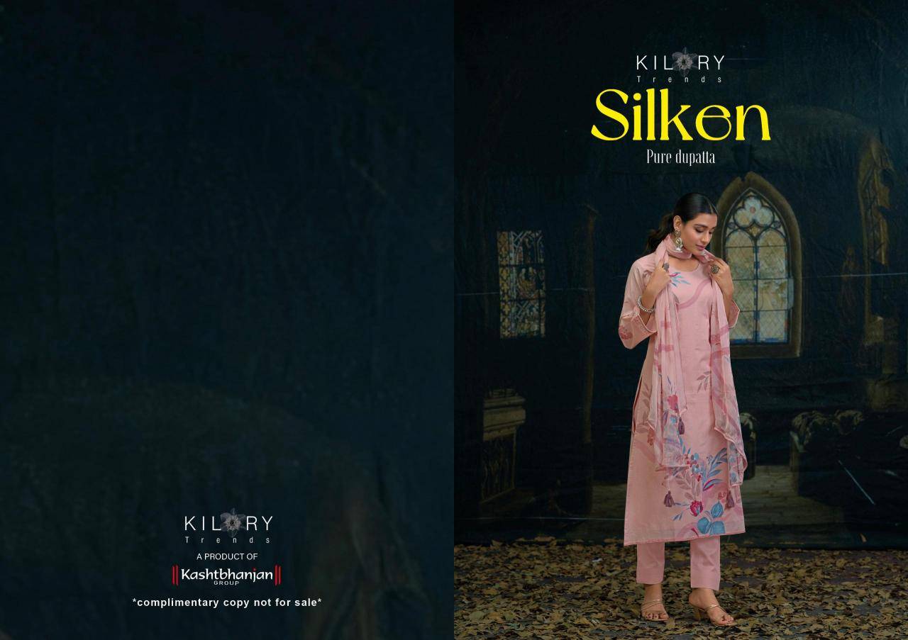 Kilory trends silken Unstitched dress material online shopping