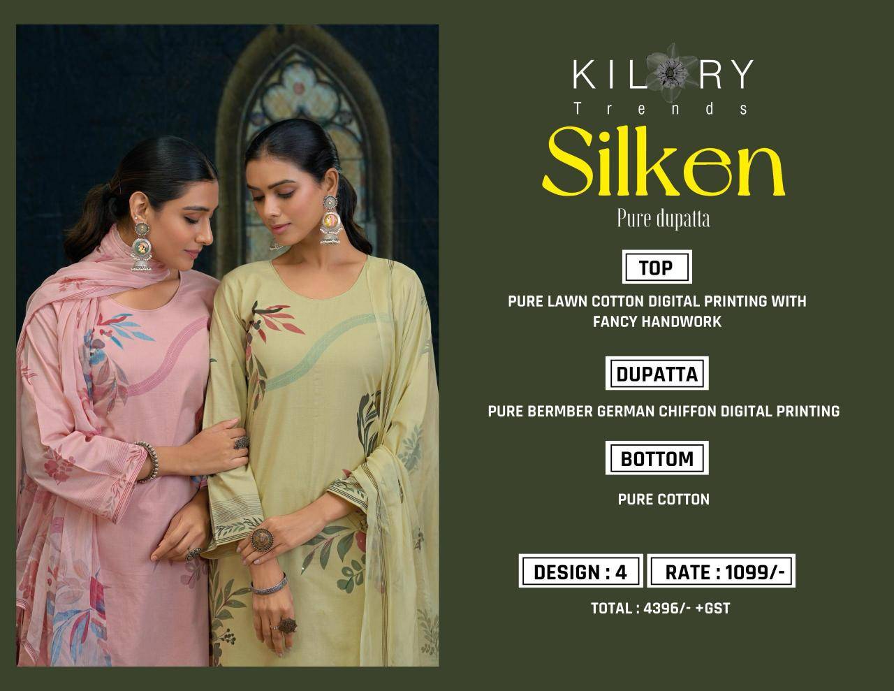 Kilory trends silken Unstitched dress material online shopping