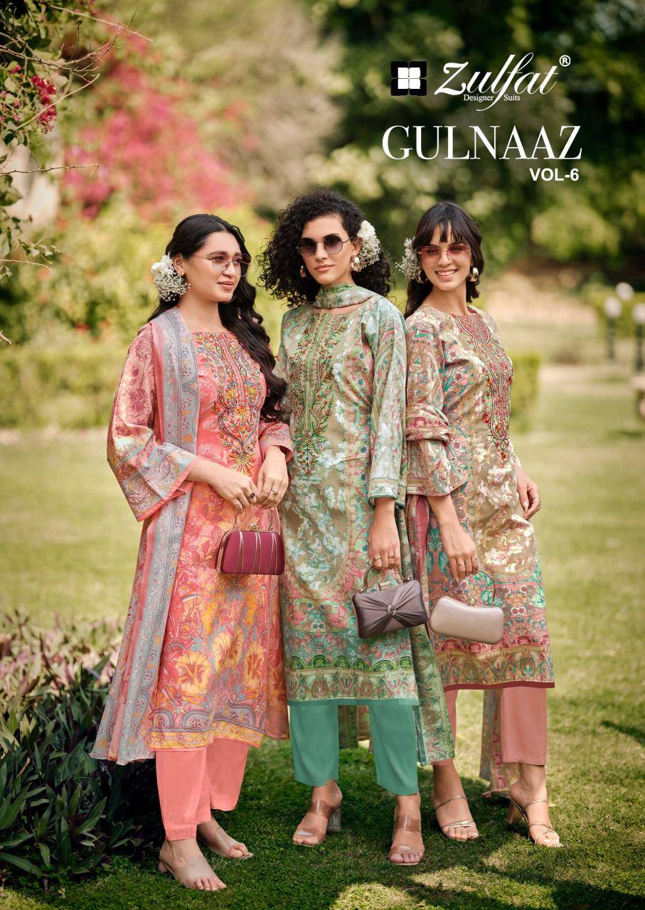 Zulfat designer suits gulnaaz vol 6 Dress material in bulk for shop