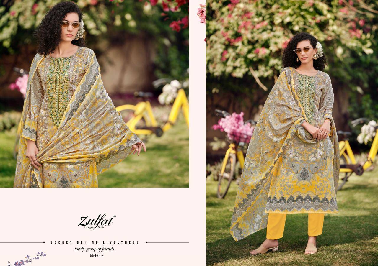 Zulfat designer suits gulnaaz vol 6 Dress material in bulk for shop