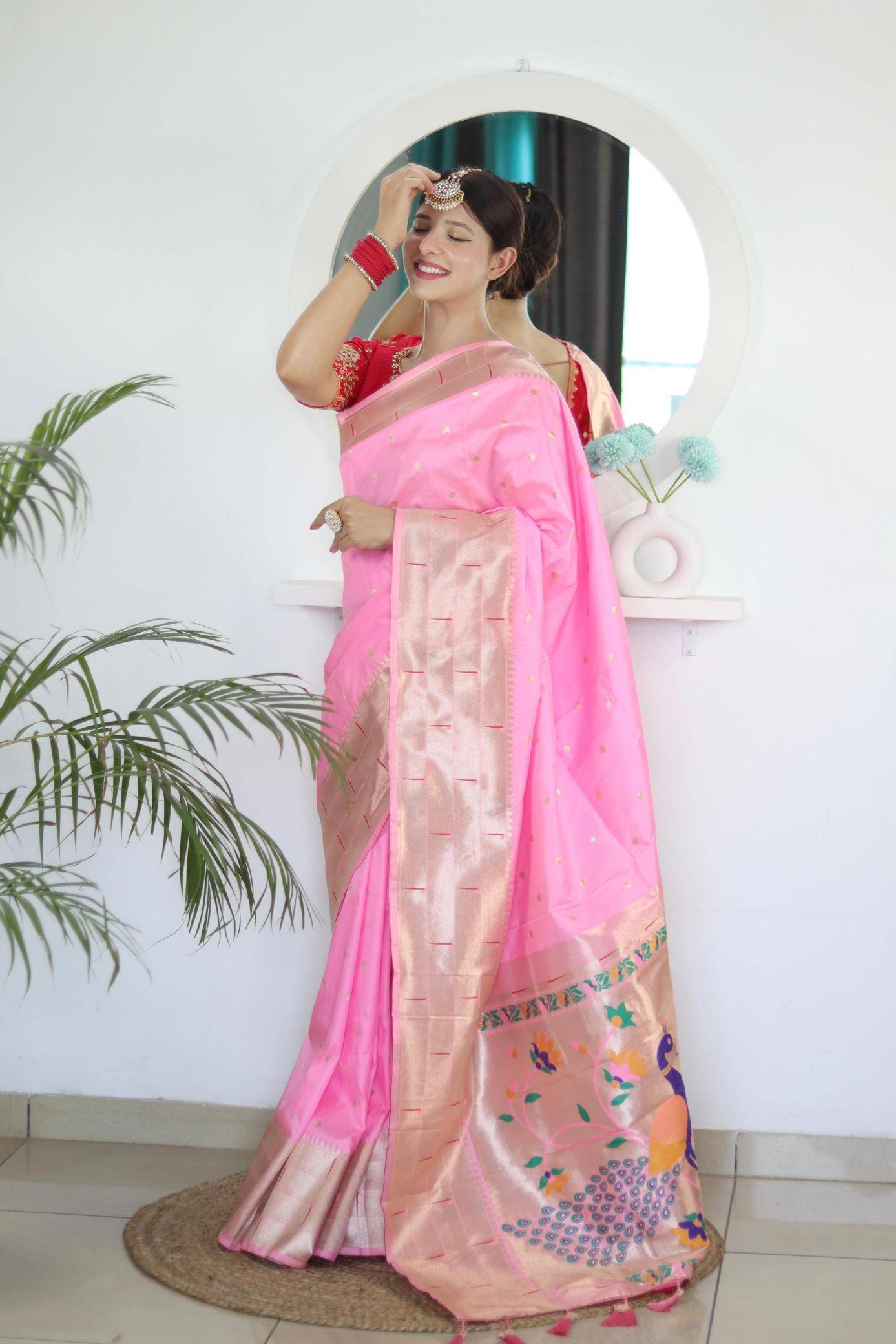 Anupama Bonalu festival kalakruti paithani soft silk Indian saree wholesalers