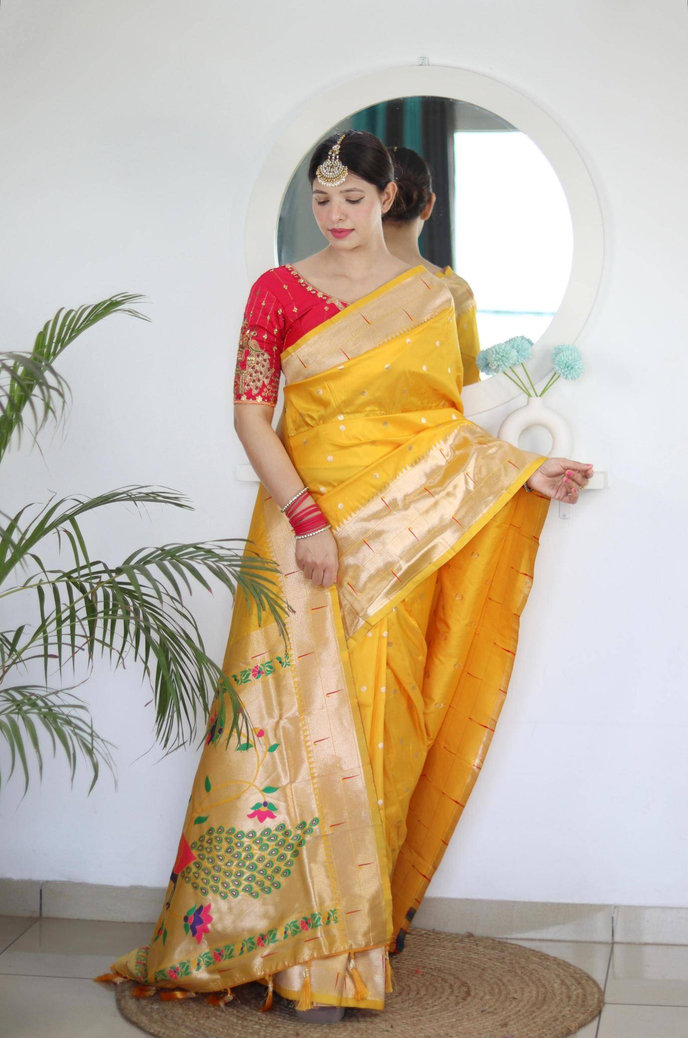 Anupama Bonalu festival kalakruti paithani soft silk Indian saree wholesalers