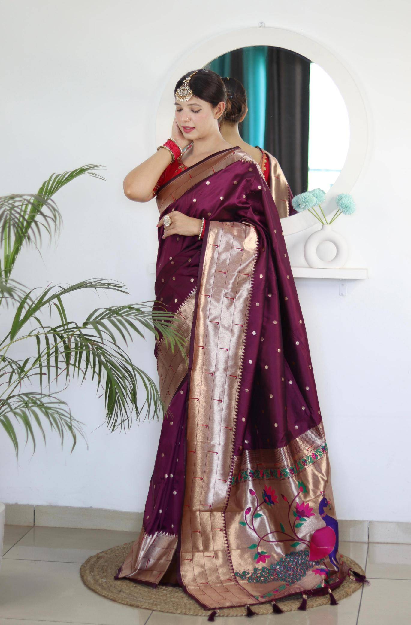 Anupama Bonalu festival kalakruti paithani soft silk Indian saree wholesalers