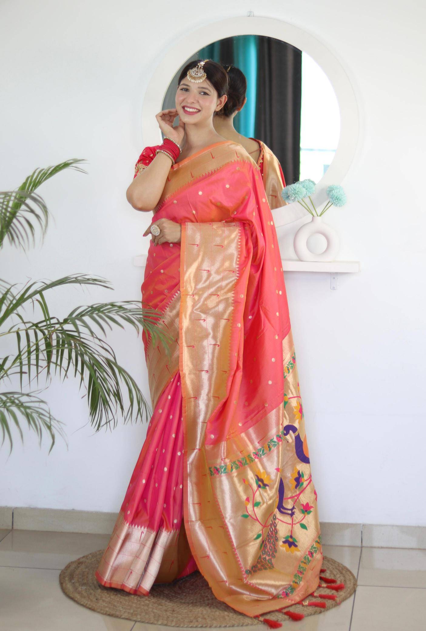 Anupama Bonalu festival kalakruti paithani soft silk Indian saree wholesalers