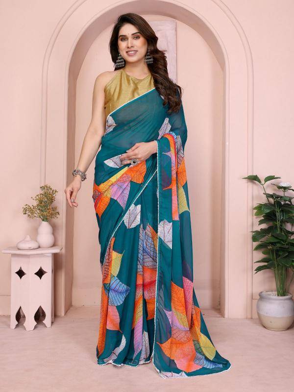 GC georgette with lace Saree wholesalers online
