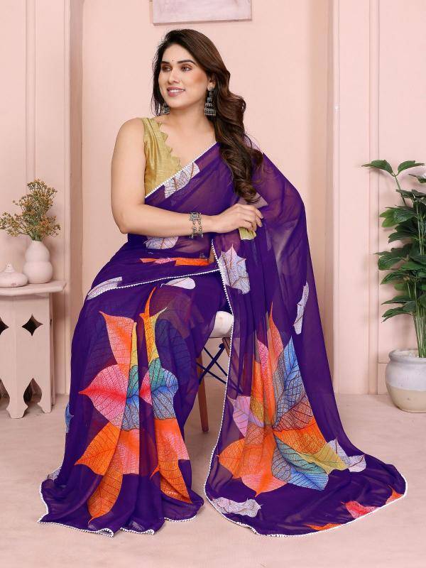 GC georgette with lace Saree wholesalers online