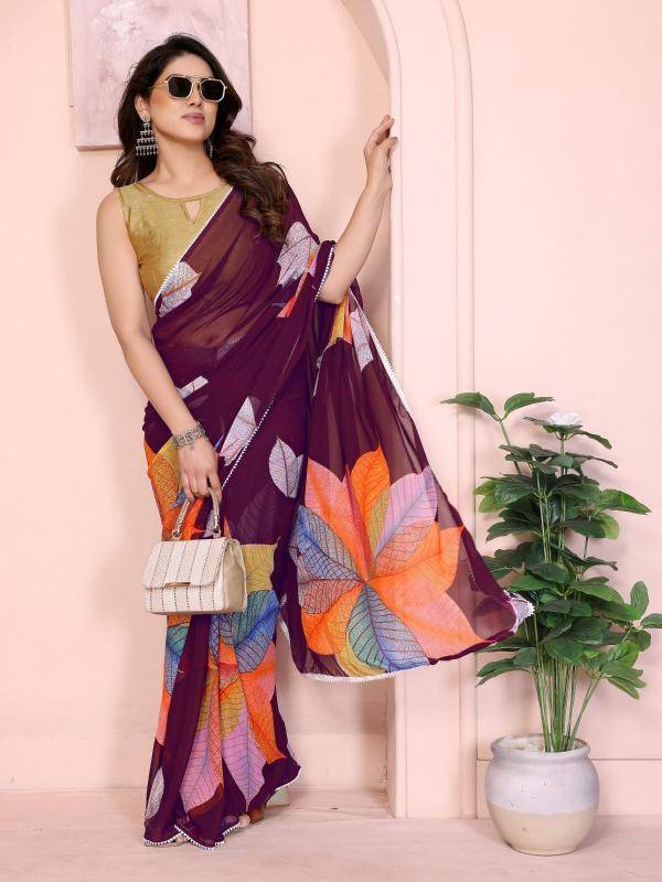 GC georgette with lace Saree wholesalers online