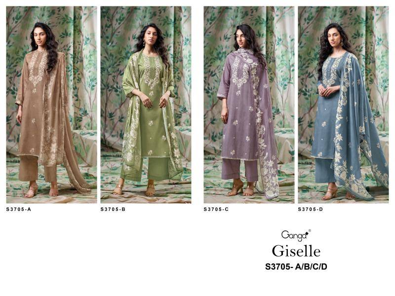 Ganga giselle 3705 Wholesale dress material dealers in Mumbai