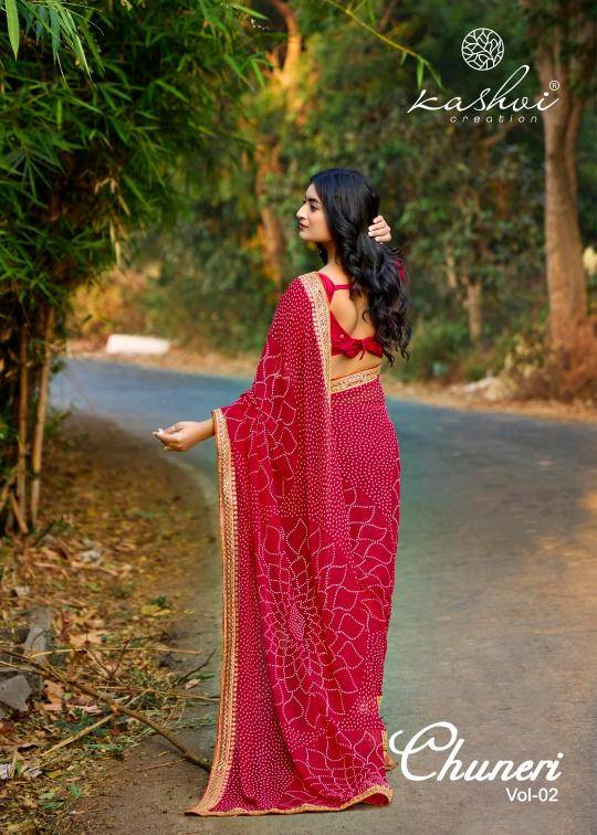Shorya mono georgette with lace work Saree suppliers in Mumbai