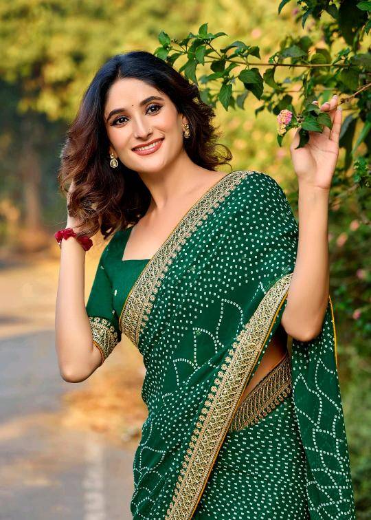 Shorya mono georgette with lace work Saree suppliers in Mumbai
