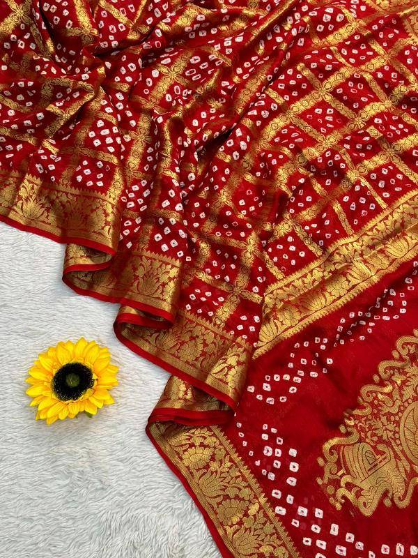 Shorya rakhi festival special bandhani Bridal saree wholesale market