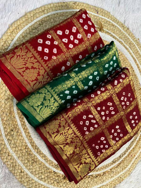Shorya rakhi festival special bandhani Bridal saree wholesale market