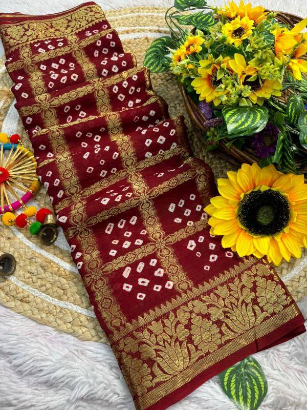 Shorya rakhi festival special bandhani Bridal saree wholesale market