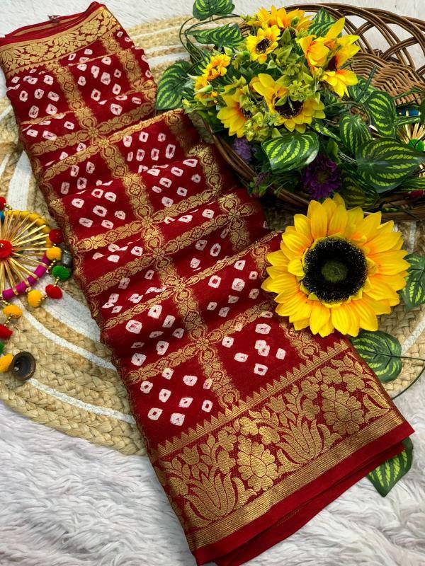 Shorya rakhi festival special bandhani Bridal saree wholesale market