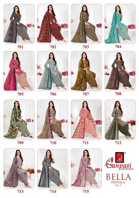 Ganpati bella patiyala vol-7 Wholesale dress materials for custom tailoring