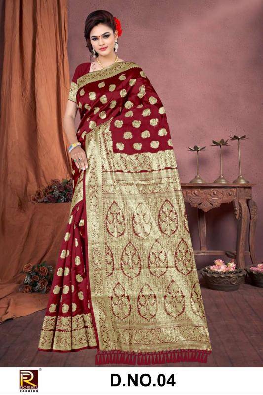 Ronisha fashion d.no-4 mx banarasi zari Designer sarees wholesale