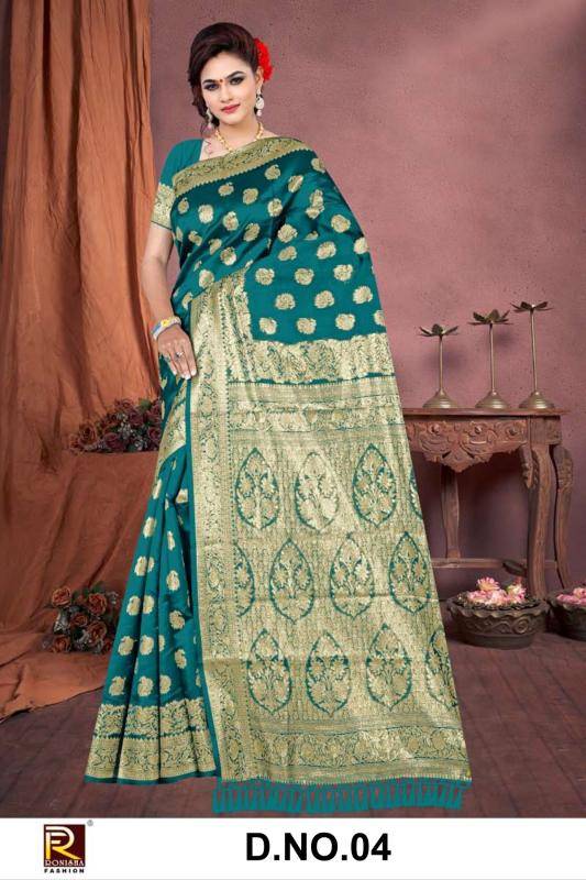 Ronisha fashion d.no-4 mx banarasi zari Designer sarees wholesale