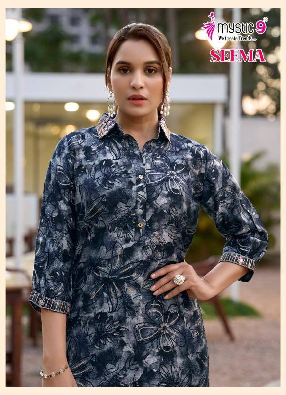 Mystic9 seema vol 1 Designer Kurti wholesale market in Surat