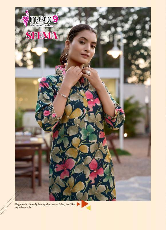 Mystic9 seema vol 1 Designer Kurti wholesale market in Surat
