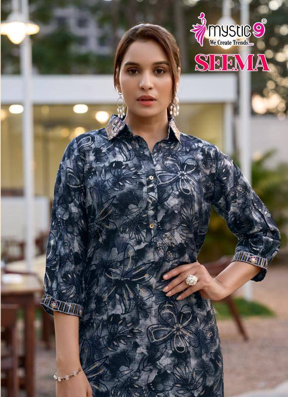Mystic9 seema vol 1 Designer Kurti wholesale market in Surat
