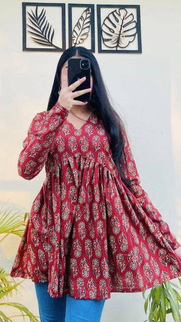 Shorya long sleeve printed office wear Kurti suppliers in Gujarat