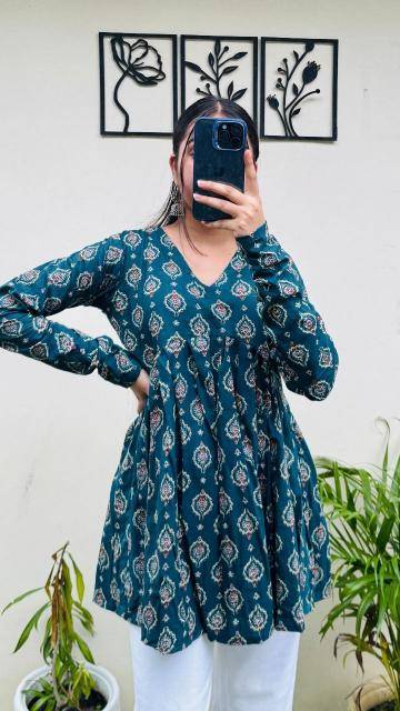 Shorya long sleeve printed office wear Kurti suppliers in Gujarat
